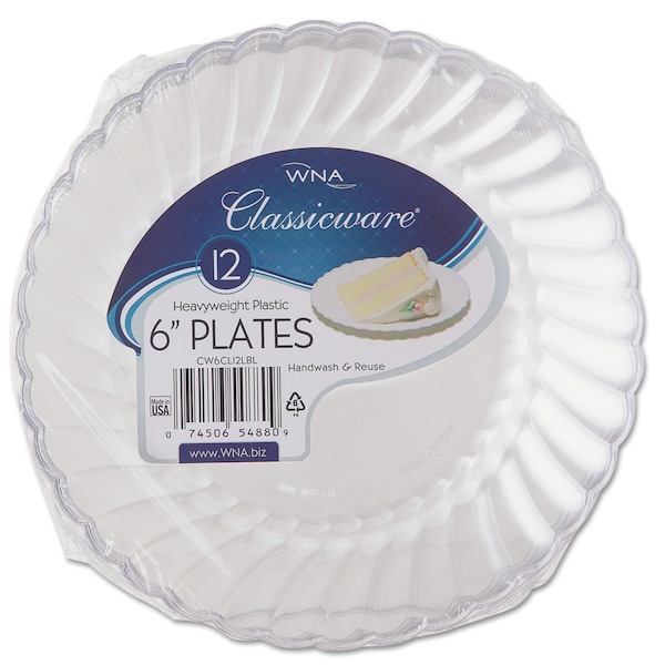 Wna Classicware Plastic Plates, 6" Dia., Clear, PK180 RSCW61512 - main